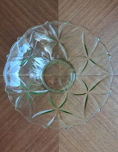 VINTAGE 40-TAL Skål glas green glass bowl 1940s färgat glas art deco