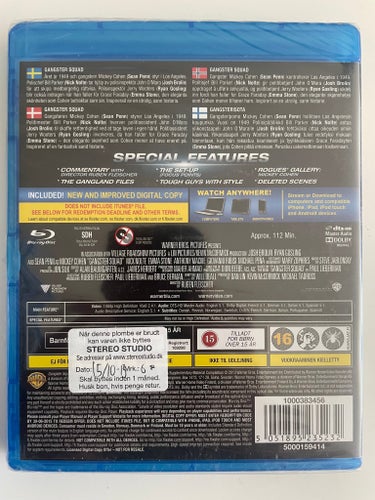 Gangster Squad (Blu-ray) Fabriksforseglet