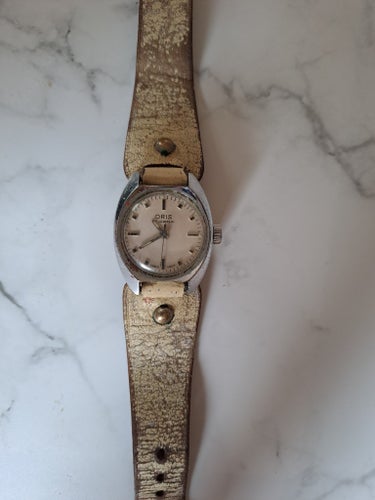 Vintage Oris 15 Jewels Damklocka med Läderarmband