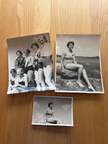 Svartvita fotografier badflicka 50-tal?