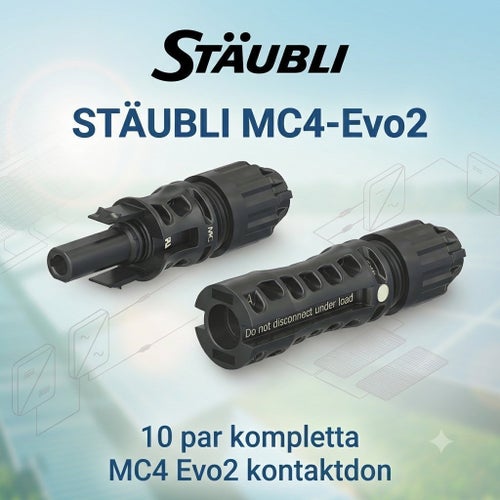 Stäubli MC4-Evo2 kontakter för solpaneler, 10 par Grå tätning