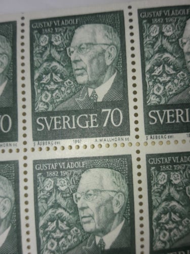 Frimärkshäfte...H. M. Konung Gusta VI Adolf 85 år