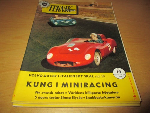 TEKNIK FÖR ALLA NR 19 1959. SIMCA P 60 ELYSÉE, MINOLTA V 2 (KAMERA) M.M