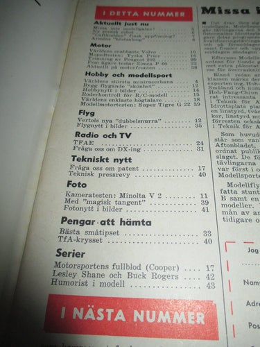 TEKNIK FÖR ALLA NR 19 1959. SIMCA P 60 ELYSÉE, MINOLTA V 2 (KAMERA) M.M