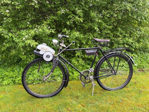 Husqvarna cykel med Flink påhängsmotor, 1950-tal