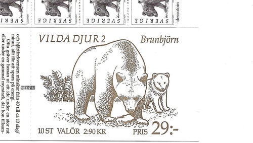 H 433 Vilda Djur 2 Brunbjörn 290 öre 30 MED RYGGTRYCK SE BILD