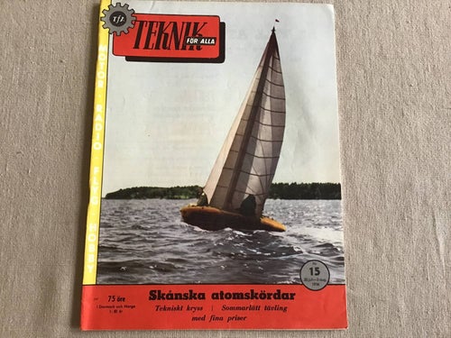 TEKNIK FÖR ALLA NR 15 1956 SKÅNSKA ATOMSKÖRDAR,BÅT,TRAIL,LLOYD 400