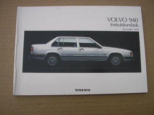 VOLVO Instruktionsbok 940 1992