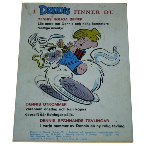 Dennis specialbok - 1967 - NR 1 - Dennis ordnar allt