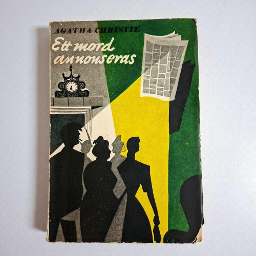 Agatha Christie - Ett mord annonseras hft sv 1a 1951 ett fint exemplar!!