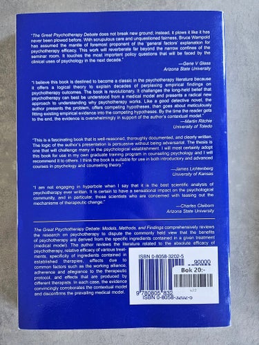 The great psychotherapy debate : models, methods, and findings