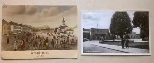Putte-Torpa Here på Växjö torg m m + 6 st Vykort från olika platser i Sverige