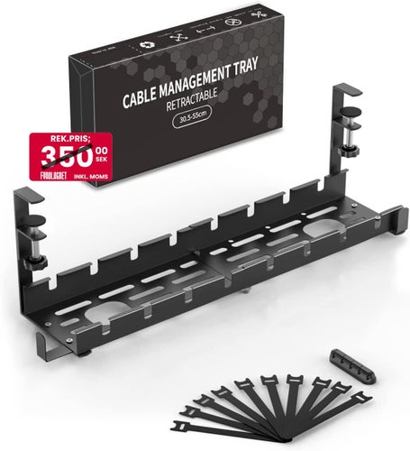 NY Kabelhantering för skrivbord, | Infällbar | Justerbar 30 -> 55cm | Å1