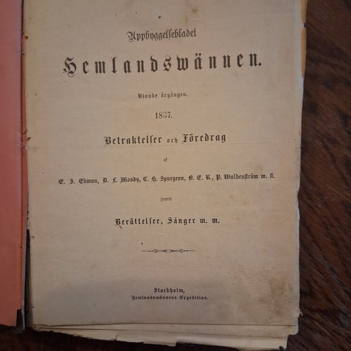Hemlandssången: Betraktelser och Föredrag jemte Berättelser, Sånger m. m., 1887