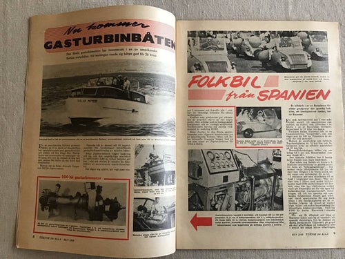 TEKNIK FÖR ALLA NR 14 1956 GASTURBIN BÅT,DYKA,FRANSK TREUDD FLYG,CHEVROLET 55