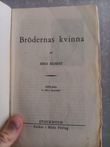 Brödernas Kvinna av Ebba Richert, Folket i bild förlag