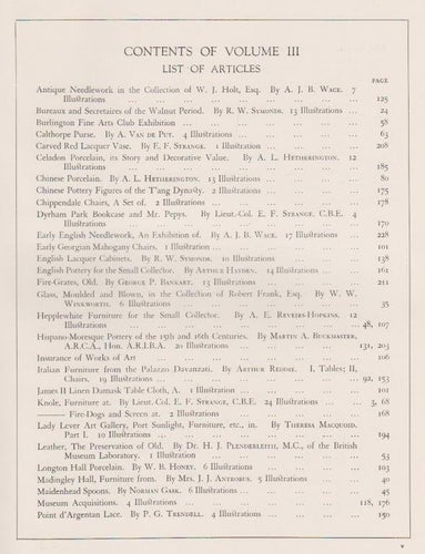 Old Furniture 1928. A Magazine of Domestic Ornament.