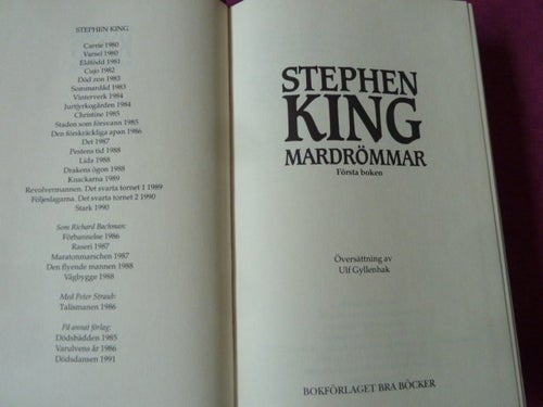MARDRÖMMAR, DEL. 1., S. KING, 1991, BÖCKER