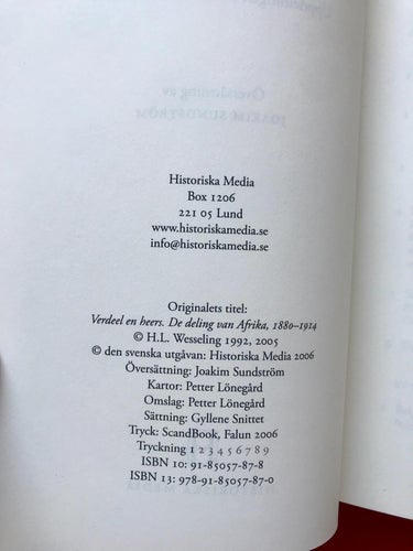 SÖNDRA OCH HÄRSKA Uppdelningen av Afrika 1880-1914 Henk Wesseling 2006