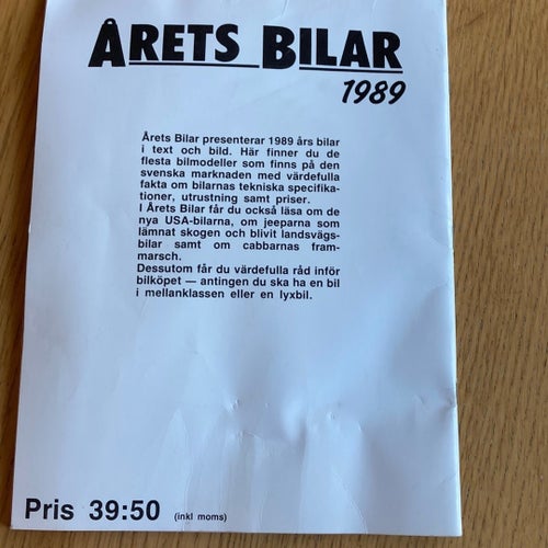 Årets Bilar 1989
