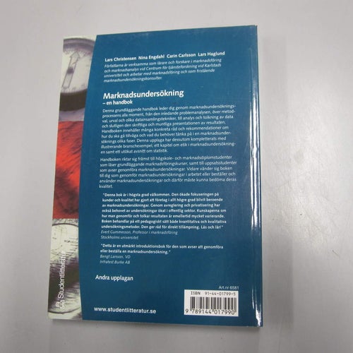 Marknadsundersökning - L. Christensen / N. Engdahl / C. Carlsson / L.Haglund