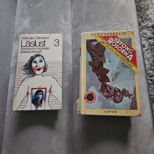 Två böcker: Läslust 3 av Rolf & Lilian Falkenland och Betongrosorna av Olov
