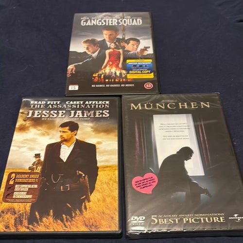 3 filmer: Gangster Squad, The Assassination of Jesse James, München