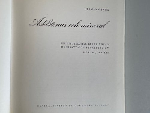 Ädelstenar och mineral av Hermann Bank, 1970