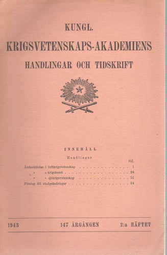 KKRVA - Handlingar och tidskrift - Nr 2 - 1943