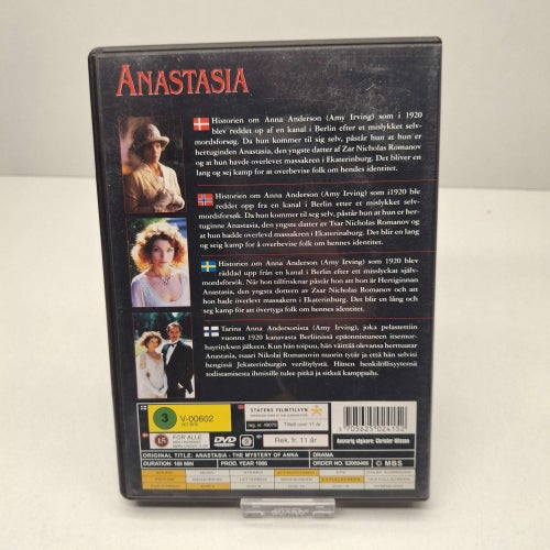 Anastasia - Region 2, DVD-Film, Svensk text, Fint skick