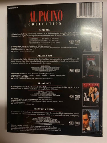 DVD Al Pacino Collection: Scarface Carlitos Way Sea Of Love INPLASTAD