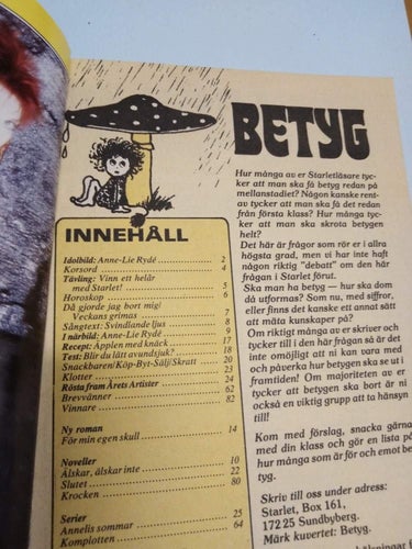Starlet 1985 nr 38 idolbild Anne-Lie Ryde
