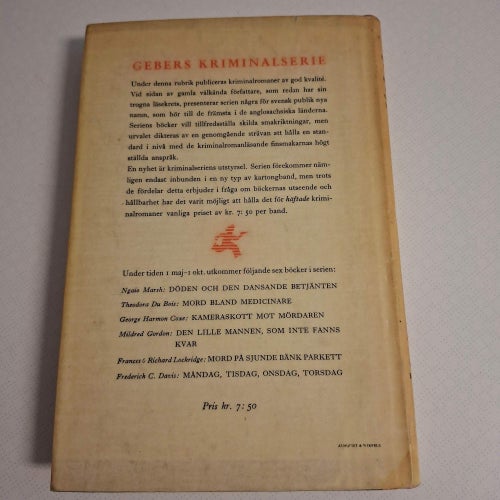 Frederick C Davis - Måndag, Tisdag... (inb) 1947 Gebers kriminalserie