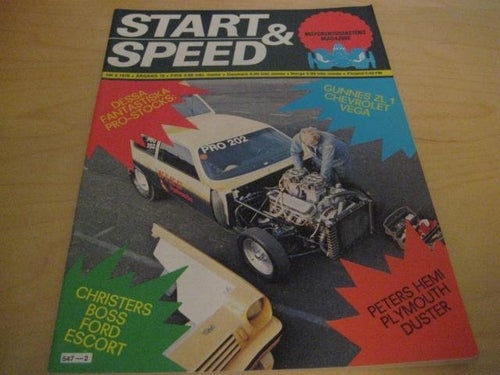 START & SPEED NR 2 1976 CHEVROLET VEGA 1975 ,M.M. POSTERN FINNS KVAR!