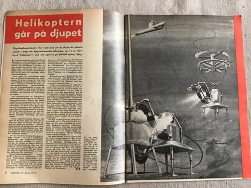 TEKNIK FÖR ALLA NR 23 1960 ,MODELLJÄRNVÄG,HELIKOPTER GÅR PÅ DJUPET,SVÄVBÅTEN