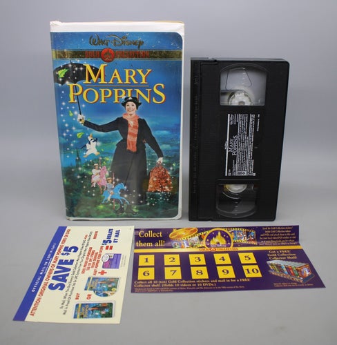 Disney Mary Poppins (Amerikansk utgåva) Clamshell Inkl Sticker VHS