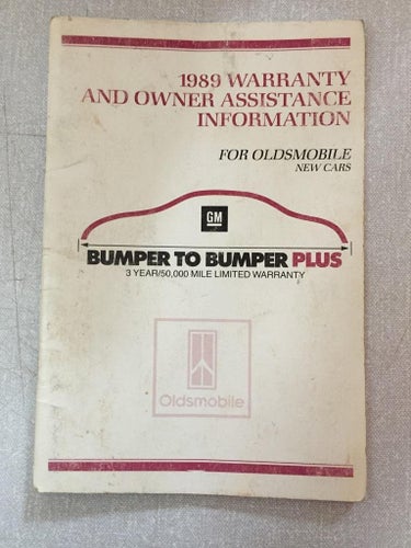 1989 Oldsmobile Warranty & Owner Assistance Information