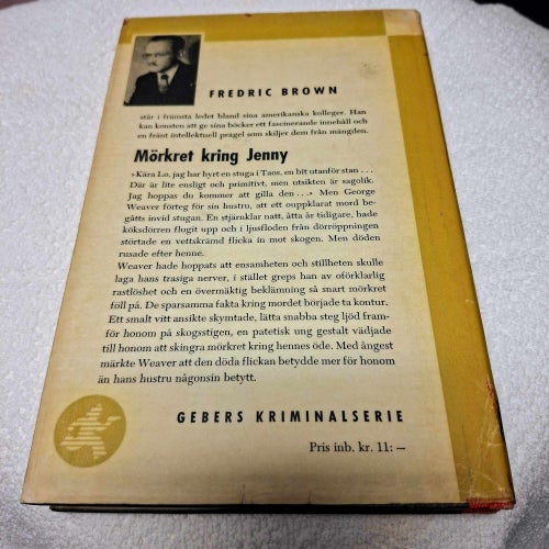 Fredric Brown - Mörkret kring Jenny (inb) 1953 Gebers kriminalserie