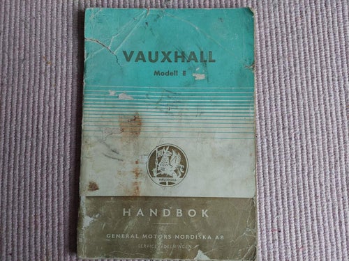 Instruktionsbok Vauxhall Modell E '1951