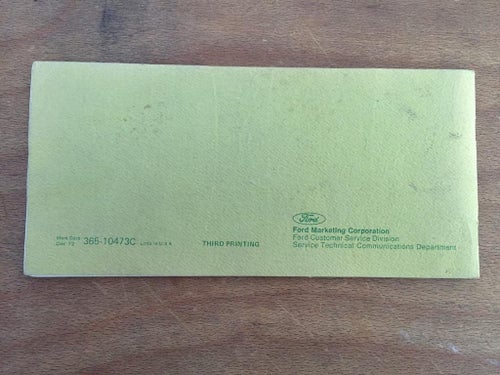 1973 Ford Torino Owner's Manual