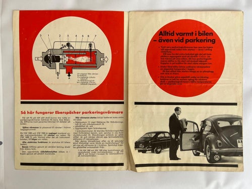 Två,olika VW ebersprächer Instruktionsbok på svenska. 1967 + en folder till