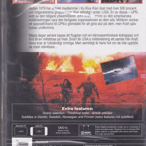 DVD / Warhead / Frank Zagarino, Elizabeth Giordano / Ny & Inplastad