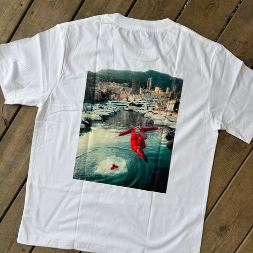 Charles Leclerc Monaco formel 1 Ferrari vit t-shirt, storlek S