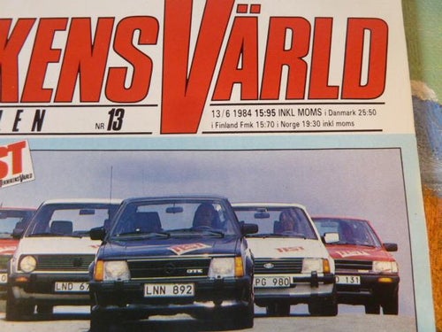 TEKNIKENS VÄRLD, 13/6 1984, NR 13, TIDNING, ALLT OM BILEN