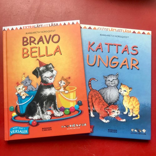 Extra lätt att läsa POPPES PINNAR + KATTAS UNGAR Margareta Nordqvist