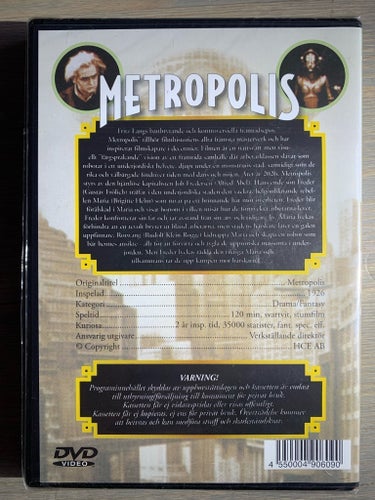 Metropolis / Ny/Inplastad / Svensk utgåva / DVD