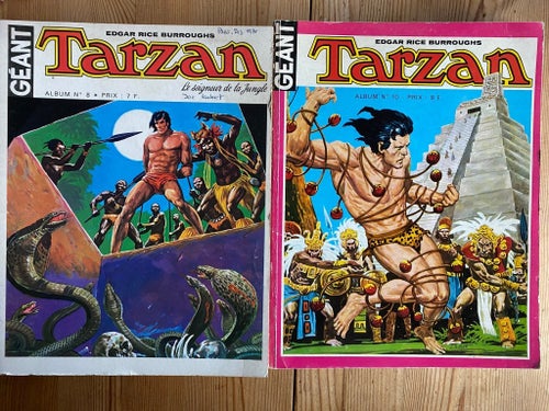 Tarzan Album (GEANT) N° 8 & 10 av Edgar Rice Burroughs, 1970-tal