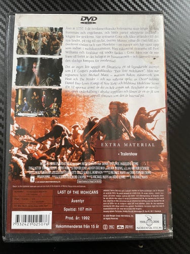 Den Siste Mohikanen DVD: Drama från 1992 med Daniel Day-Lewis