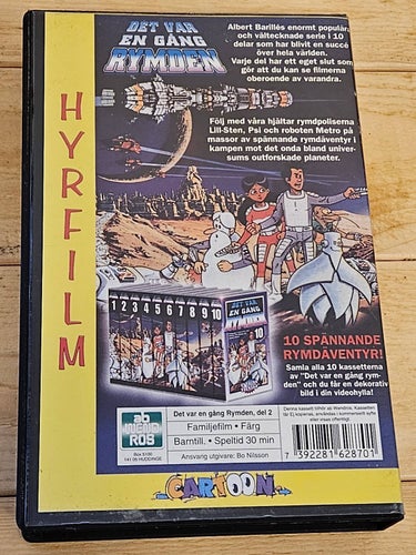 DET VAR EN GÅNG RYMDEN del 2 - CARTON .ÄLDRE HYR VHS.Svenskt Tal (VHS)
