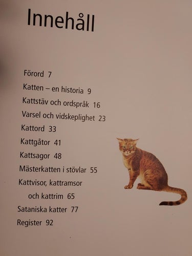 Bok älskade KATTER ordalaget Jan-Öjvind Swahn Bredd18,5 cm Höjd 23 cm